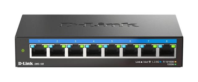 Суич D-Link DMS-108/E, 8 x 10/100/1000/2500 Mbps