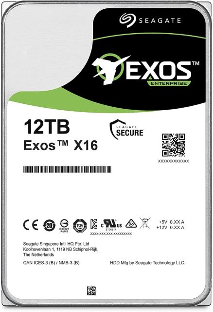 Твърд диск Seagate Exos X16 12TB HDD 7200 RPM 512e/4Kn SATA 6Gb/s 256MB Cache 3.5