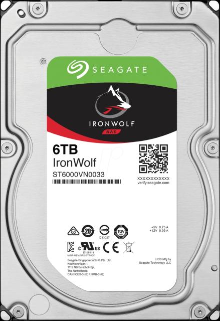 Твърд диск Seagate IronWolf 6TB NAS 7200 128MB Cache SATA 3.5"
