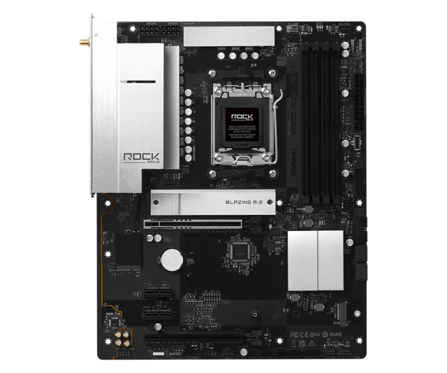Дънна платка ASRock B850 ROCK WIFI7, AM5, 4x DDR5, 2x M.2, 4x SATA 6Gb/s, Wi-Fi 7, Bluetooth 5.4, HDMI, ATX
