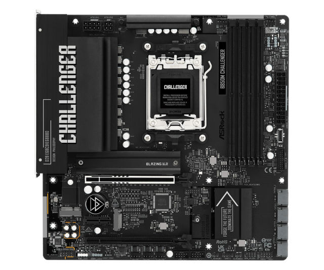Дънна платка ASRock B850M CHALLENGER, AM5, 4x DDR5, 2x M.2 NVMe, 4x SATA 6Gb/s, HDMI, Micro ATX