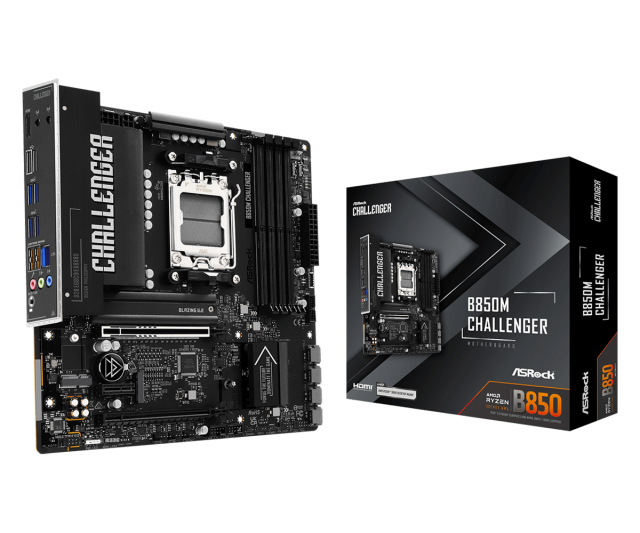 Дънна платка ASRock B850M CHALLENGER, AM5, 4x DDR5, 2x M.2 NVMe, 4x SATA 6Gb/s, HDMI, Micro ATX
