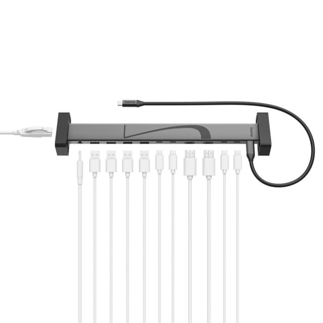 Мултипортов адаптер HAMA "Connect2Office Work" USB-C, 12 порта