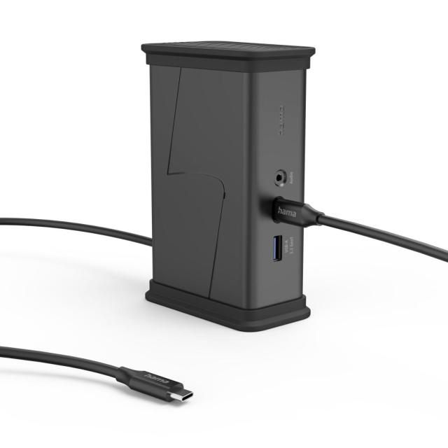 Мултипортов адаптер HAMA USB-C "Connect2Office Black", 9 порта, 2x HDMI™, USB-A, USB-C, LAN