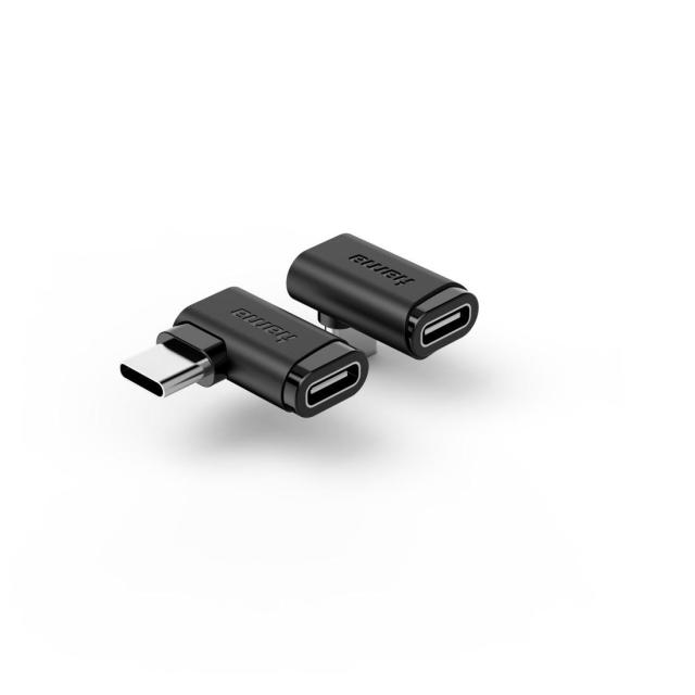 HAMA Адаптер 90°C USB-C, USB 3.2 Gen2, 10 Gbit/s, 5 A, 240 W, комплект от 2