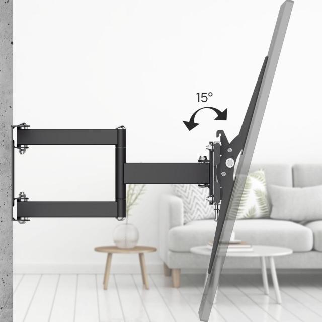 Стенна стойка за TV HAMA, 216 см (85”), до 50 кг, въртяща се, накланяща се, издърпваща се