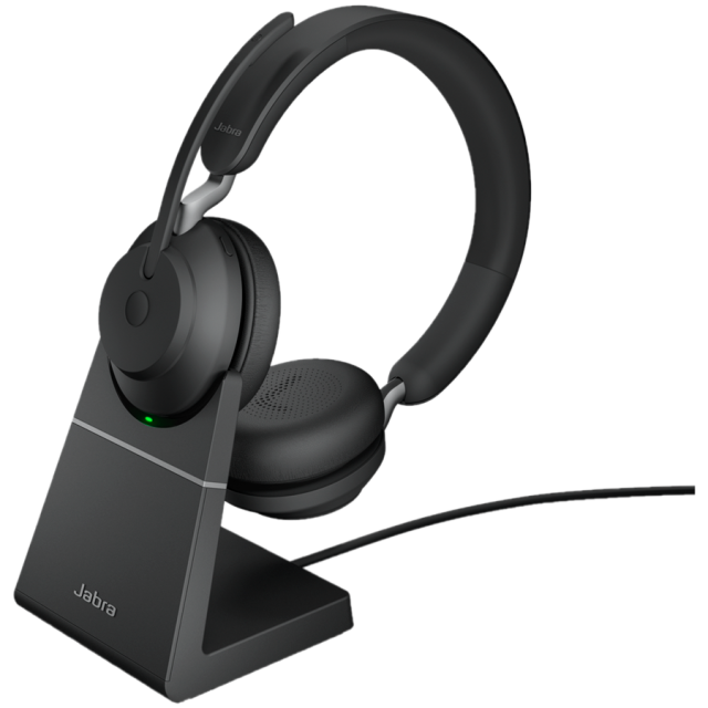 Слушалки Jabra Evolve2 65 стерео слушалки + стойка, UC, Link380 USB-C