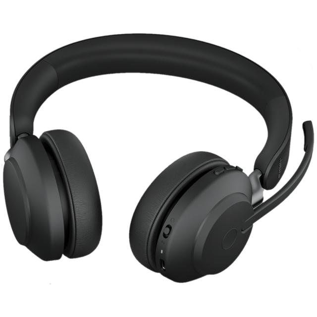 Слушалки Jabra Evolve2 65 стерео слушалки + стойка, UC, Link380 USB-C