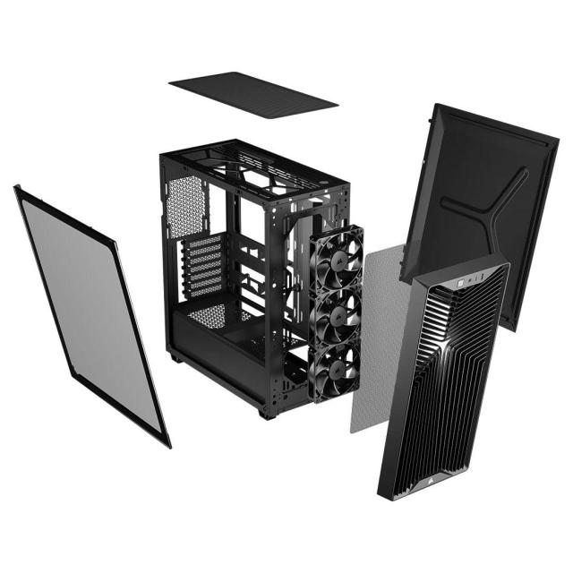 Кутия Corsair 3200D RS, Black, Mid-Tower, 1x USB Type-C, 1x USB 2.0, Mini-ITX, MicroATX, ATX