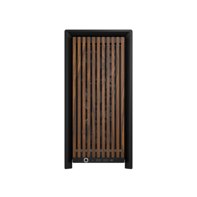 Кутия Corsair Frame 4000D Wood RS Mid-Tower - Black/Walnut