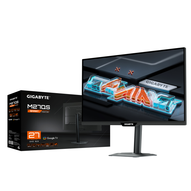 Монитор GIGABYTE M27QS, 27.0" (68.58 cm) QHD SS IPS Display, 180Hz, 1ms, 350 cd/m2, HDMI, Displayport, RJ45 Ethernet port USB-A, USB Type-C