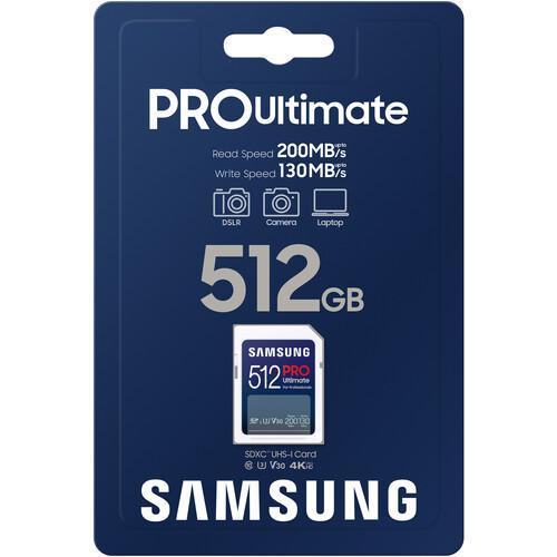 Карта памет Samsung 512GB PRO Ultimate SD Card Full-Size SDXC UHS-I , U3, V30