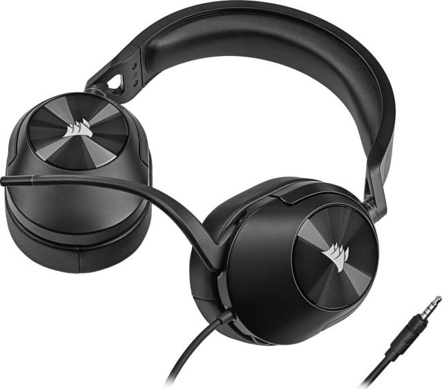 Слушалки с микрофон Corsair HS55 Carbon, 3.5mm, Black