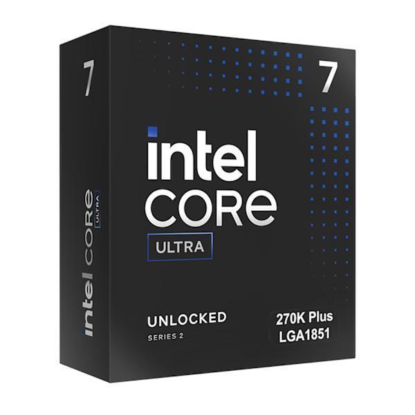 Процесор Intel Core Ultra 7 270K Plus 24C (3.7 GHz / 5.4 GHz, 40MB Cache), 125W, LGA1851, BOX, без охлаждане