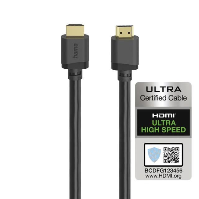 Kабел HAMA HDMI(м) към HDMI(м) Ultra High Speed, сертифициран, 8K, 2.0 м