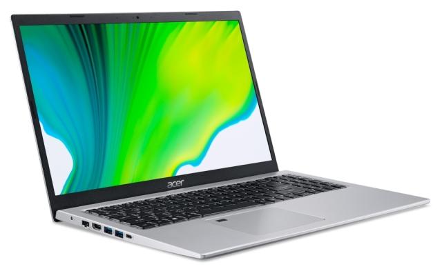 Лаптоп Acer Aspire 5, A515-56-35Q9, Core i3 1115G4 (up to 4.10GHz, 6MB), 15.6" FHD (1920x1080), 8GB DDR4( 4GB on board), 512GB SSD PCIe, Intel Iris Xe Graphics, RG-45, HDMI, Wi-Fi 6 AX, BT, Win 11 Home