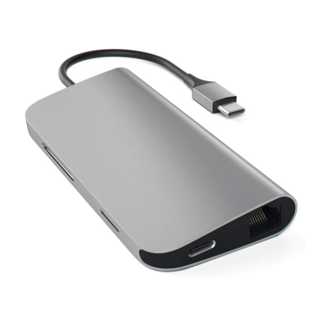 Докинг станция Satechi Aluminium Type-C Multi-Port Adapter (HDMI 4K,3x USB 3.0,MicroSD,Ethernet) - Space Grey