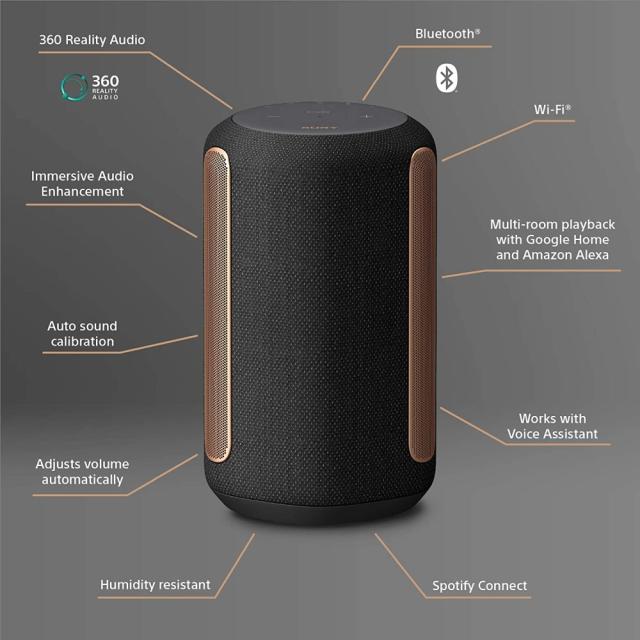 Тонколона Sony SRS-RA3000, Bluetooth / WiFi, 360 REALITY AUDIO, Черно