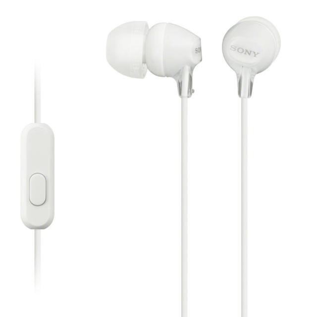Слушалки Sony Headset MDR-EX15AP, Бял