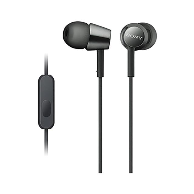 Слушалки Sony Headset MDR-EX155AP, микрофон, тип "тапи", Черни