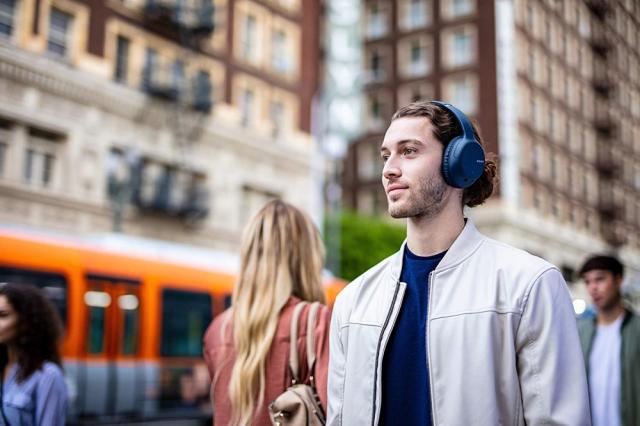 Слушалки Sony WH-CH710N, безжични, Bluetooth/NFC, микрофон, Сини