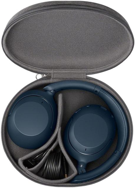 Слушалки Sony WH-XB910N, безжични, Bluetooth, микрофон, шумопотискане, Сини