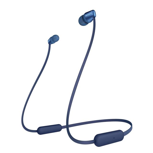 Слушалки Sony WI-C310, безжични, Bluetooth, микрофон, тип "тапи", Сини