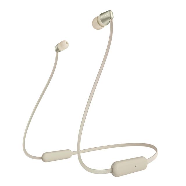 Слушалки Sony WI-C310, безжични, Bluetooth, микрофон, тип "тапи", Златисти