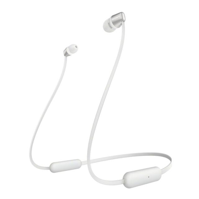 Слушалки Sony WI-C310, безжични, Bluetooth, микрофон, тип "тапи", Бели