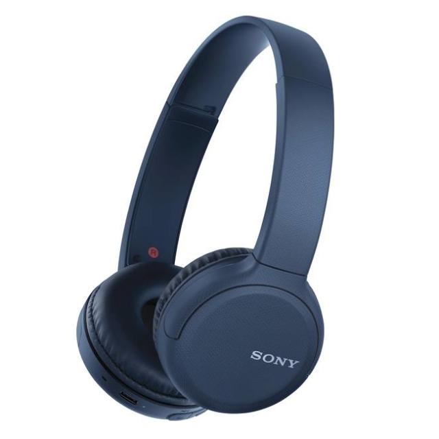 Слушалки Sony WH-CH510, безжични, Bluetooth, USB Тype-C, Син