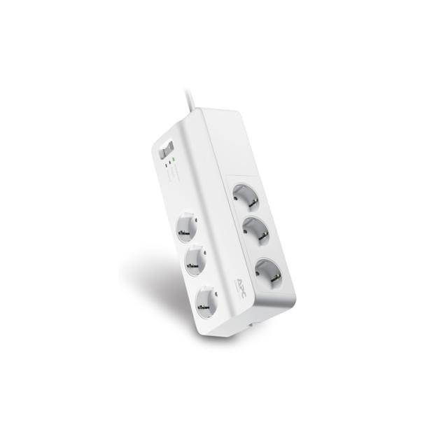 Разклонител APC Essential SurgeArrest 6, 6 гнезда, 230V, Бутон вкл/изкл, 1.8m, Бял