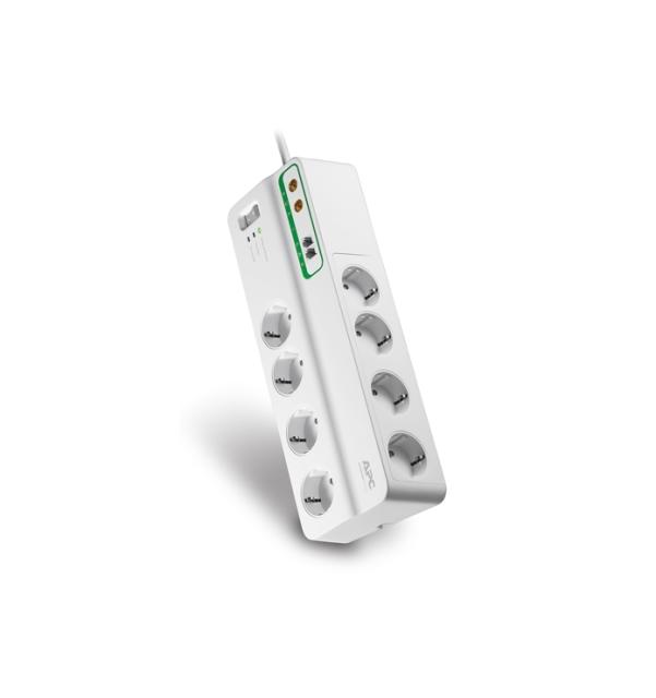 Разклонител APC Performance SurgeArrest 8, 8 гнезда, Бутон вкл/изкл, 2 x RJ-11, 230V, 3.0m, Бял