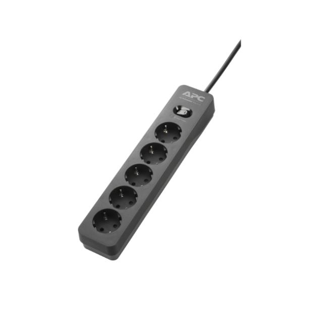 Разклонител APC Essential SurgeArrest 5, 5 гнезда, пикова мощност 2300W, черен