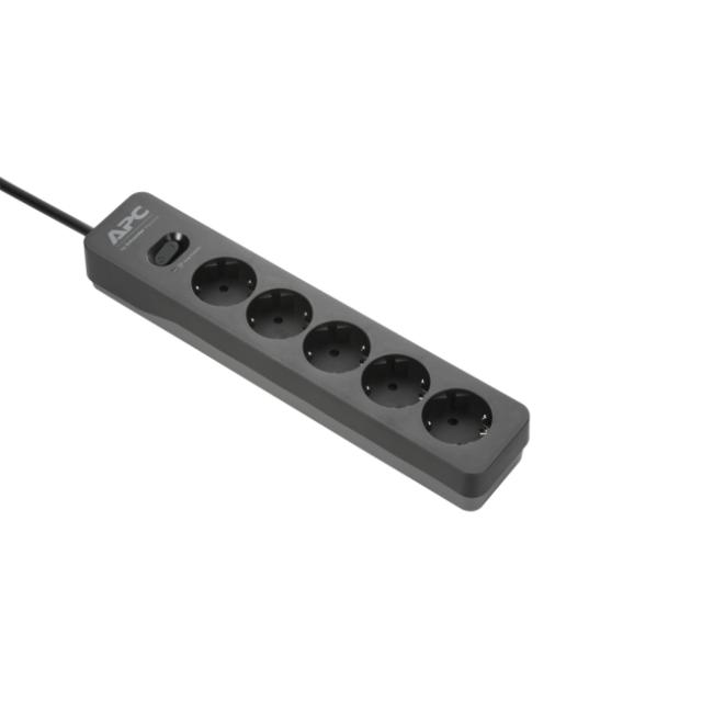 Разклонител APC Essential SurgeArrest 5, 5 гнезда, пикова мощност 2300W, черен