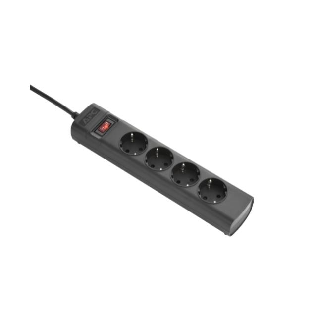 Разклонител APC PZ42I-GR, 4 гнезда, IEC C14, Бутон вкл/изкл, за UPS, 230V, Черен