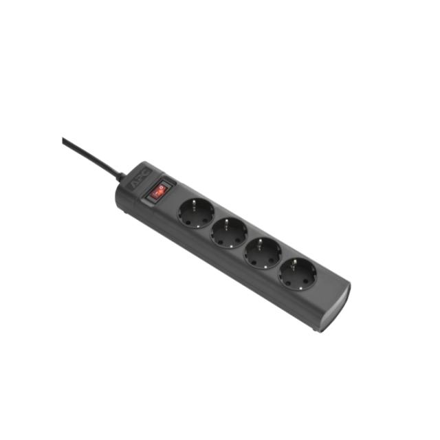 Разклонител APC UPS Power Strip, 4 гнезда CEE 7 Schuko, IEC C14, Бутон вкл/изкл, за UPS, черен