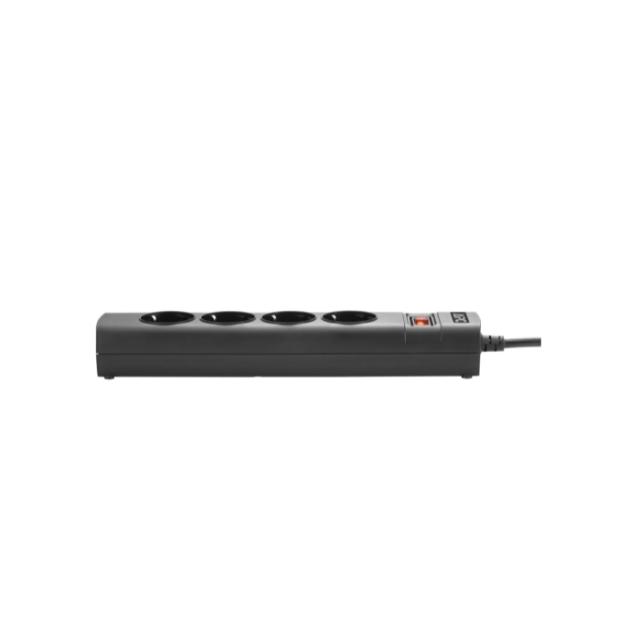 Разклонител APC UPS Power Strip, 4 гнезда CEE 7 Schuko, IEC C14, Бутон вкл/изкл, за UPS, черен
