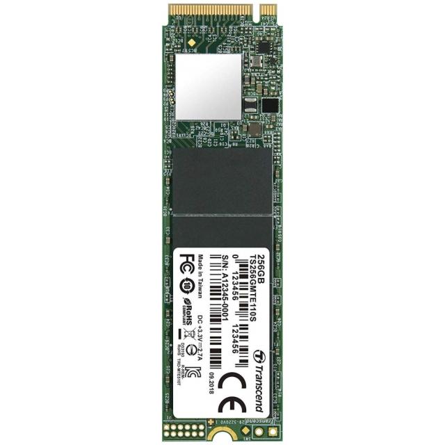 Transcend 256GB, M.2 2280, PCIe Gen3x4, 3D TLC, DRAM-less