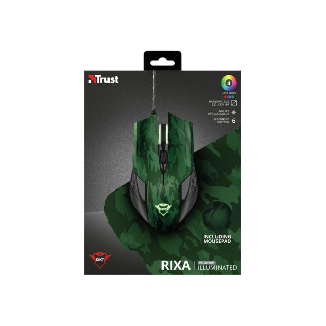 Комплект TRUST GXT 781 Rixa Camo Gaming Mouse & Mouse Pad