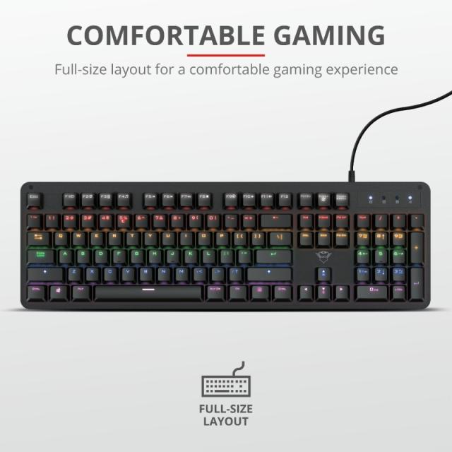Клавиатура TRUST GXT 863 Mazz Mechanical Illuminated Keyboard US