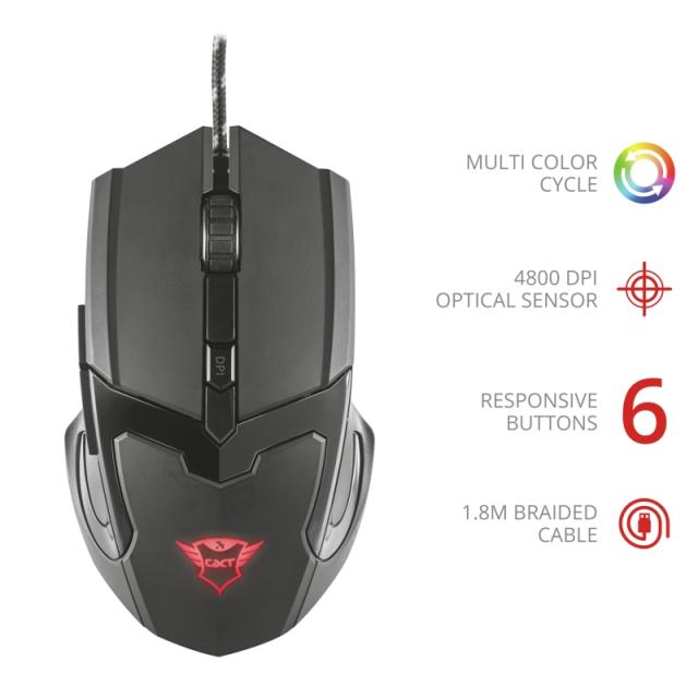 Мишка TRUST GXT 101 Gav Gaming Mouse Black