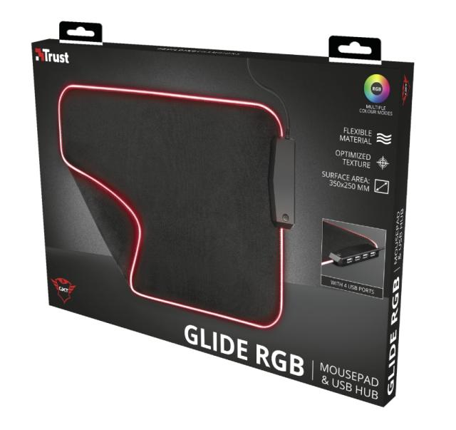 Подложка за мишка TRUST GXT 765 Glide-Flex XXL RGB Flexible Mouse Pad HUB