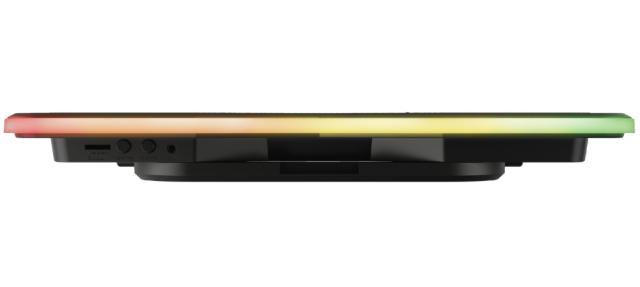 Охлаждаща поставка за лаптоп Trust GXT 1126 Aura, за лаптопи до 17", 1x 200mm вентилатор, RGB подсветка, черна