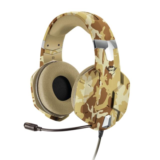 Слушалки TRUST GXT 322D Carus Gaming Headset - desert camo