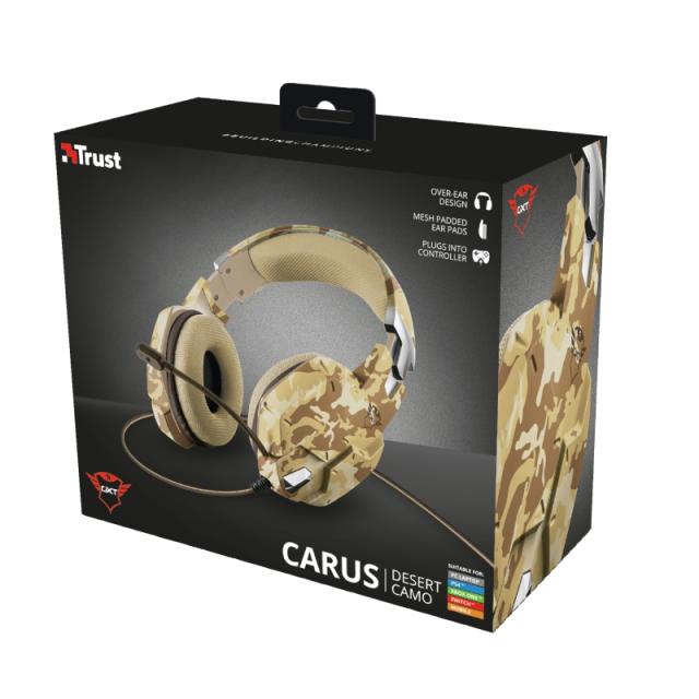 Слушалки TRUST GXT 322D Carus Gaming Headset - desert camo