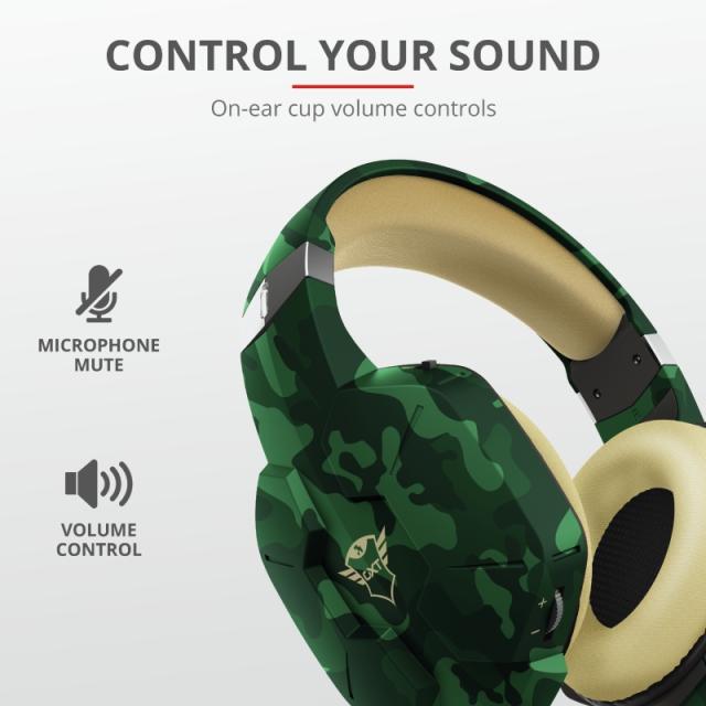 Слушалки TRUST GXT 323C Carus Gaming Headset Jungle Camo