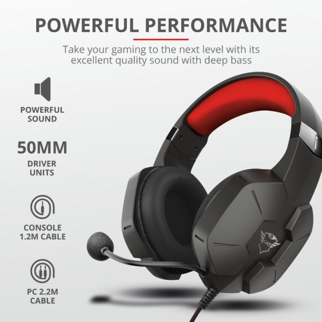 Слушалки TRUST GXT 323 Carus Gaming Headset