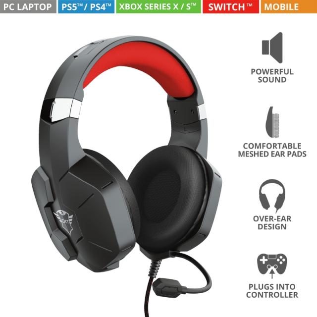 Слушалки TRUST GXT 323 Carus Gaming Headset