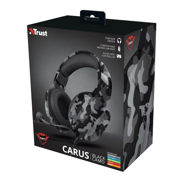 Слушалки TRUST GXT 323K Carus Gaming Headset Black Camo