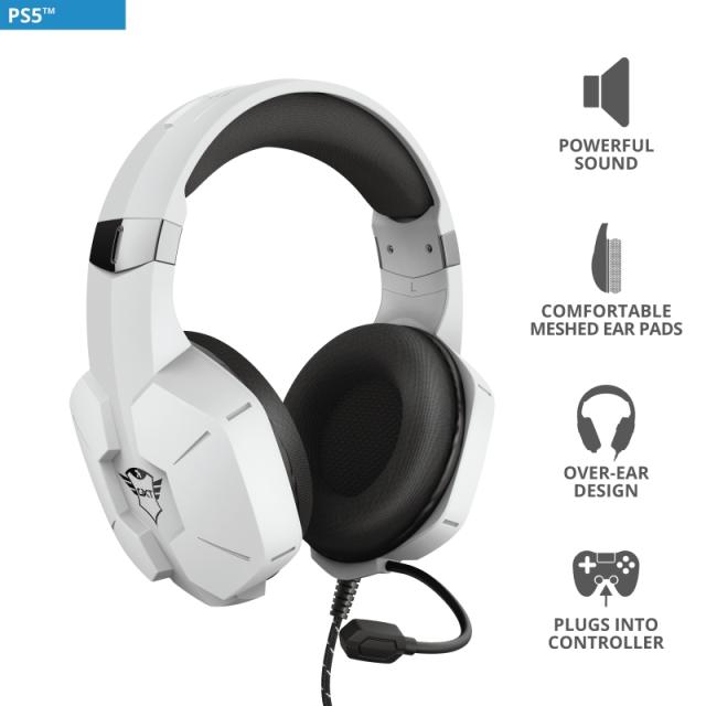 Слушалки TRUST GXT 323W Carus Gaming Headset PS5
